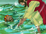 jesus walks on water